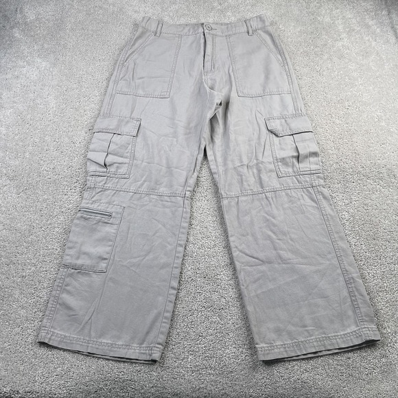 Aeropostale Other - Aeropostale Pants Womens Medium Short Grey Canvas‎ Utility Cargo Wide Leg Baggy